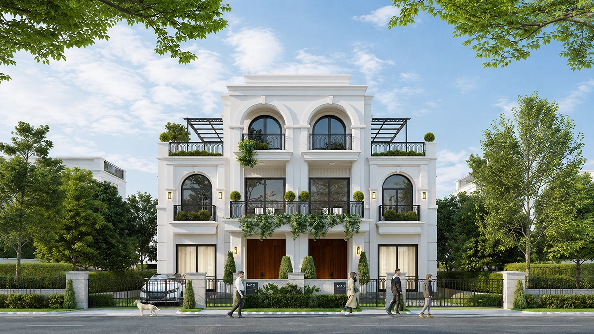 Phối cảnh biệt thự song lập Elite Central Hưng Yên