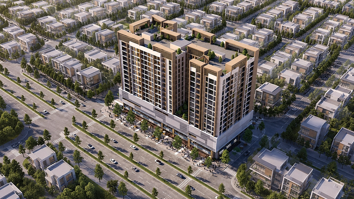Phối cảnh tổng thể khu căn hộ cao cấp Elite Central Hưng Yên